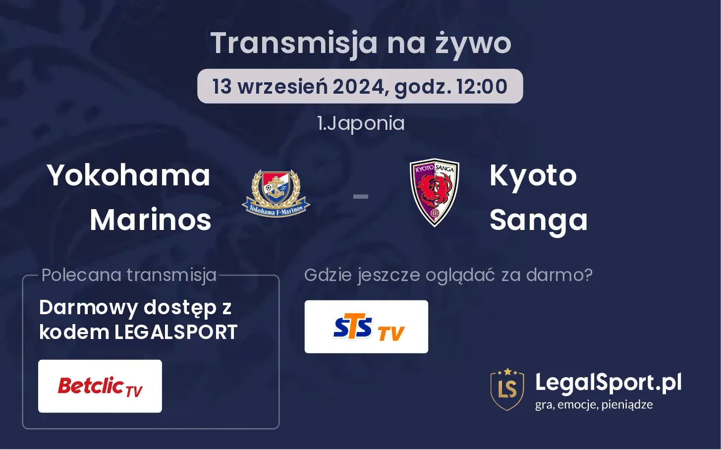 Yokohama Marinos - Kyoto Sanga transmisja na żywo