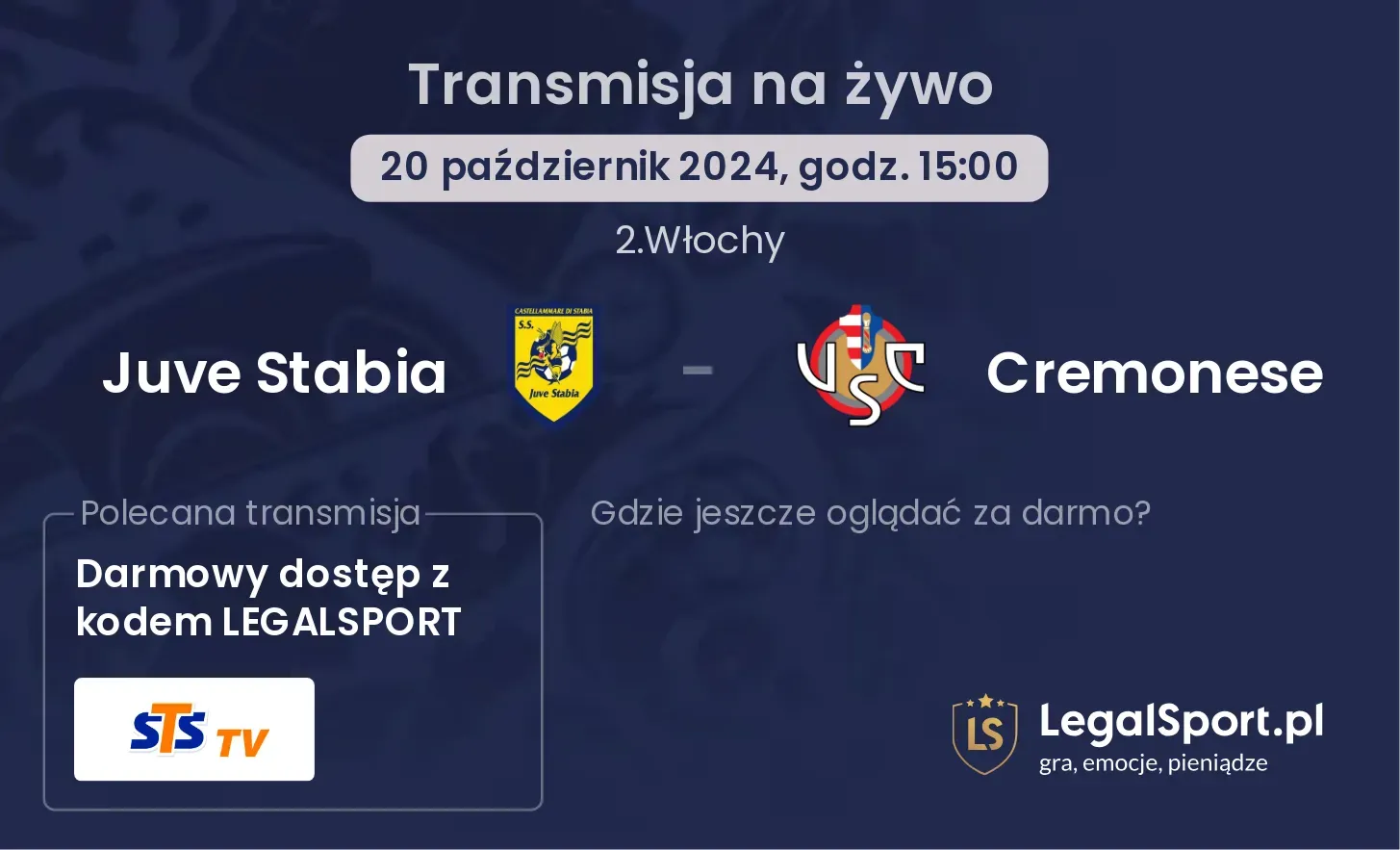 Juve Stabia - Cremonese transmisja na żywo