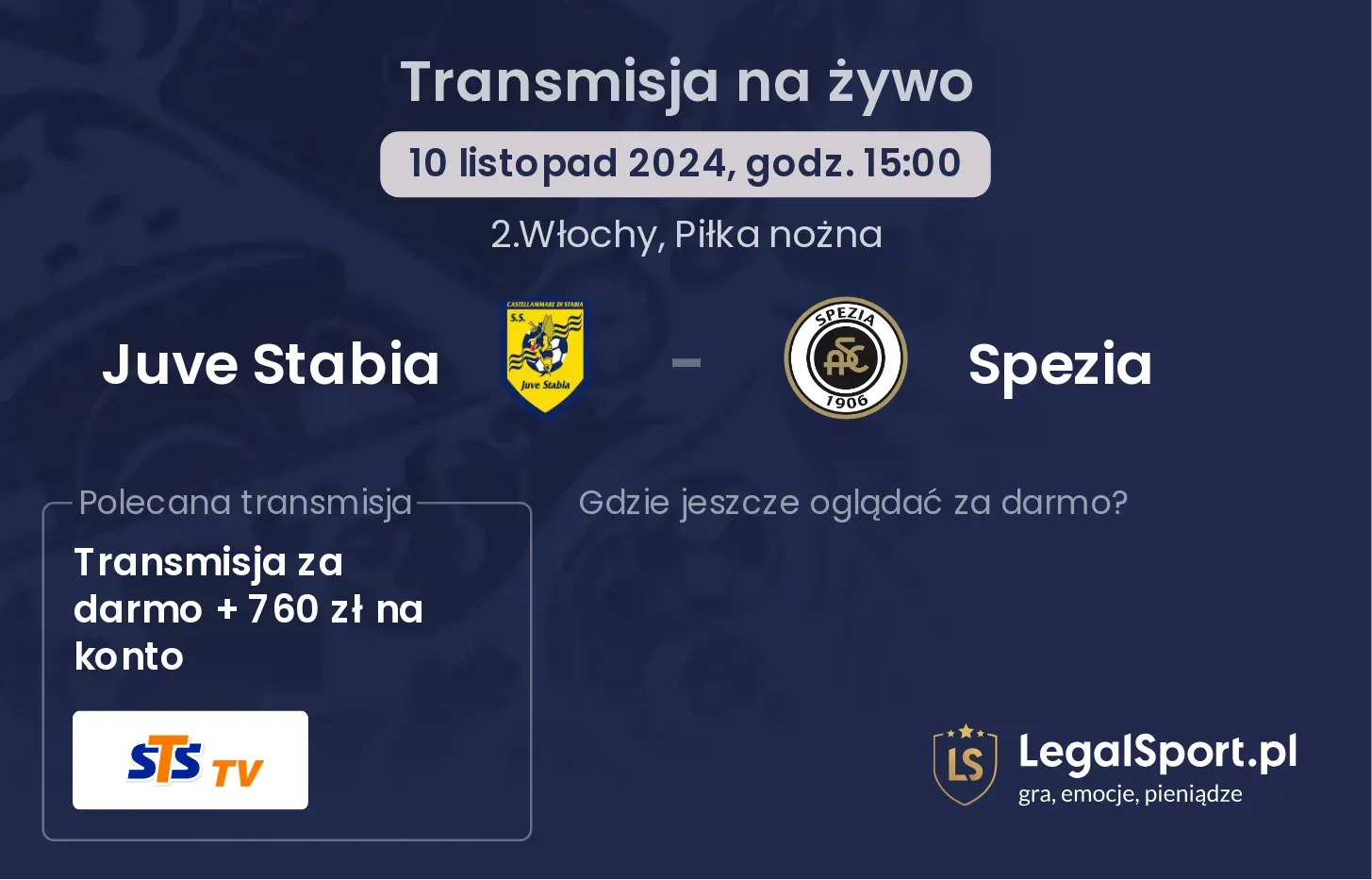 Juve Stabia - Spezia transmisja na żywo