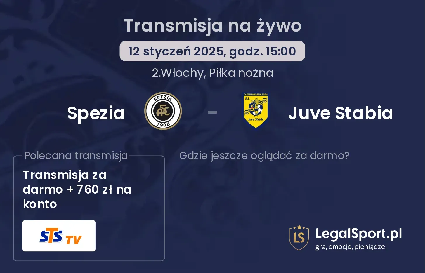 Spezia - Juve Stabia gdzie oglądać?