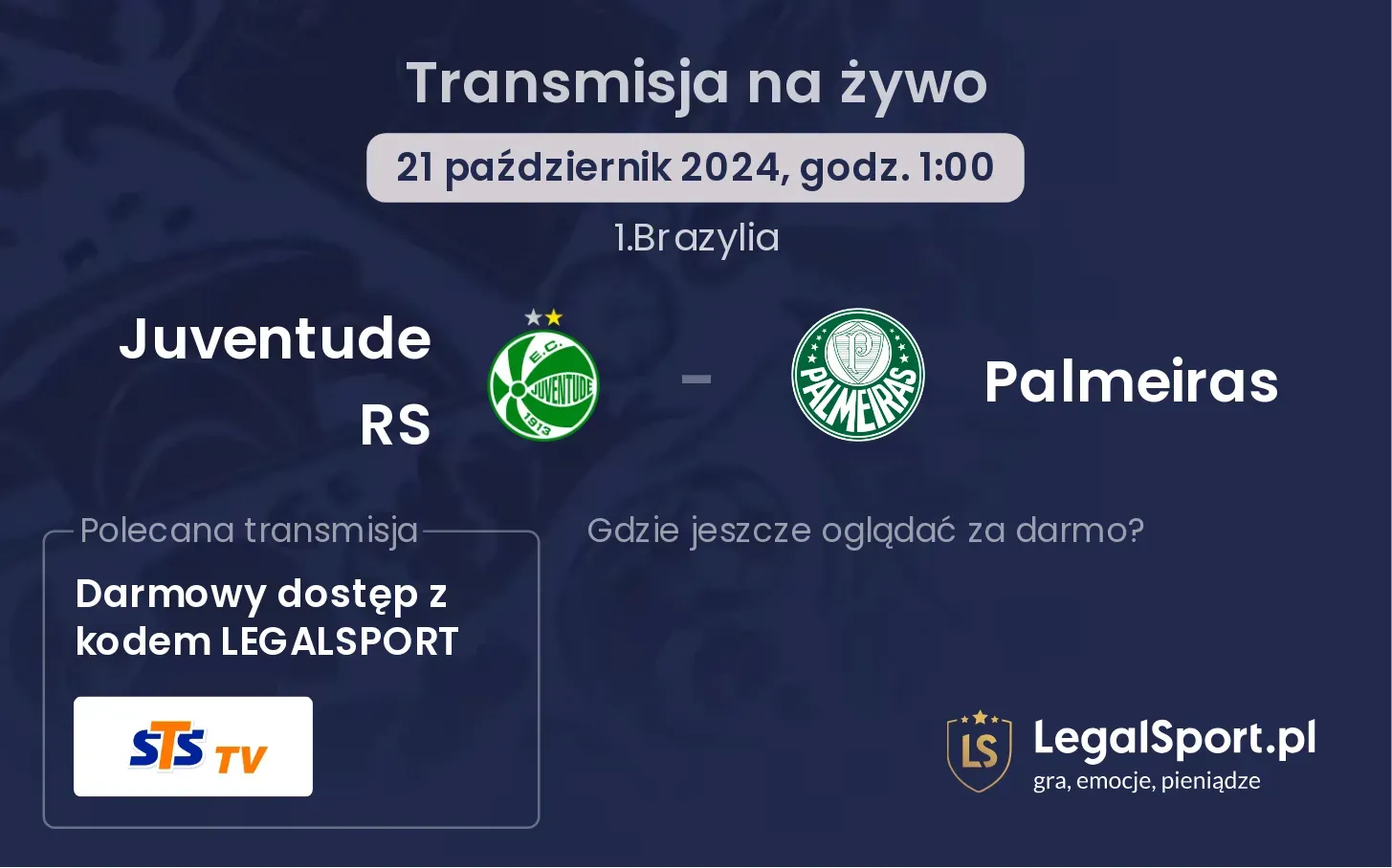 Juventude RS - Palmeiras transmisja na żywo