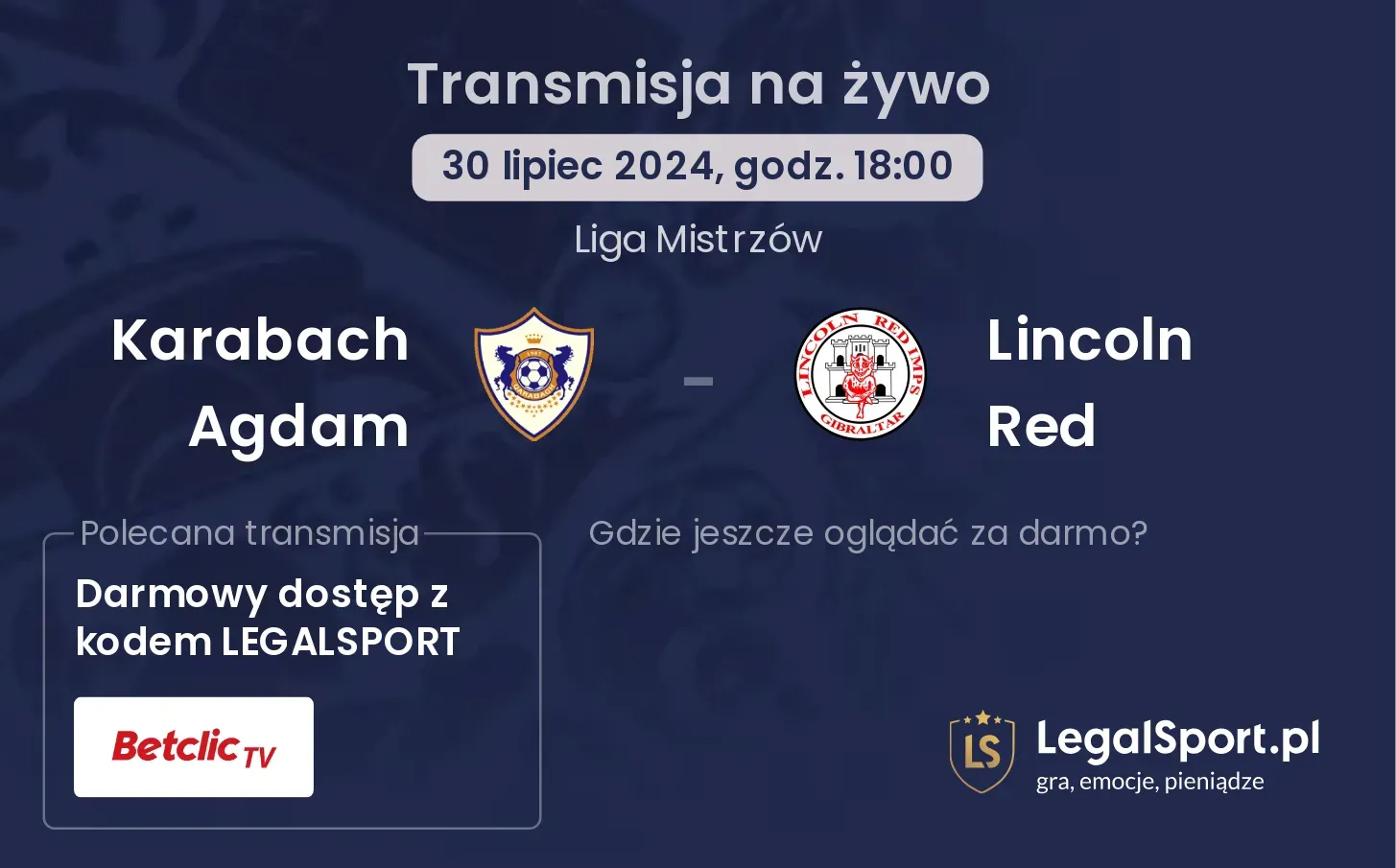 Karabach Agdam - Lincoln Red transmisja na żywo