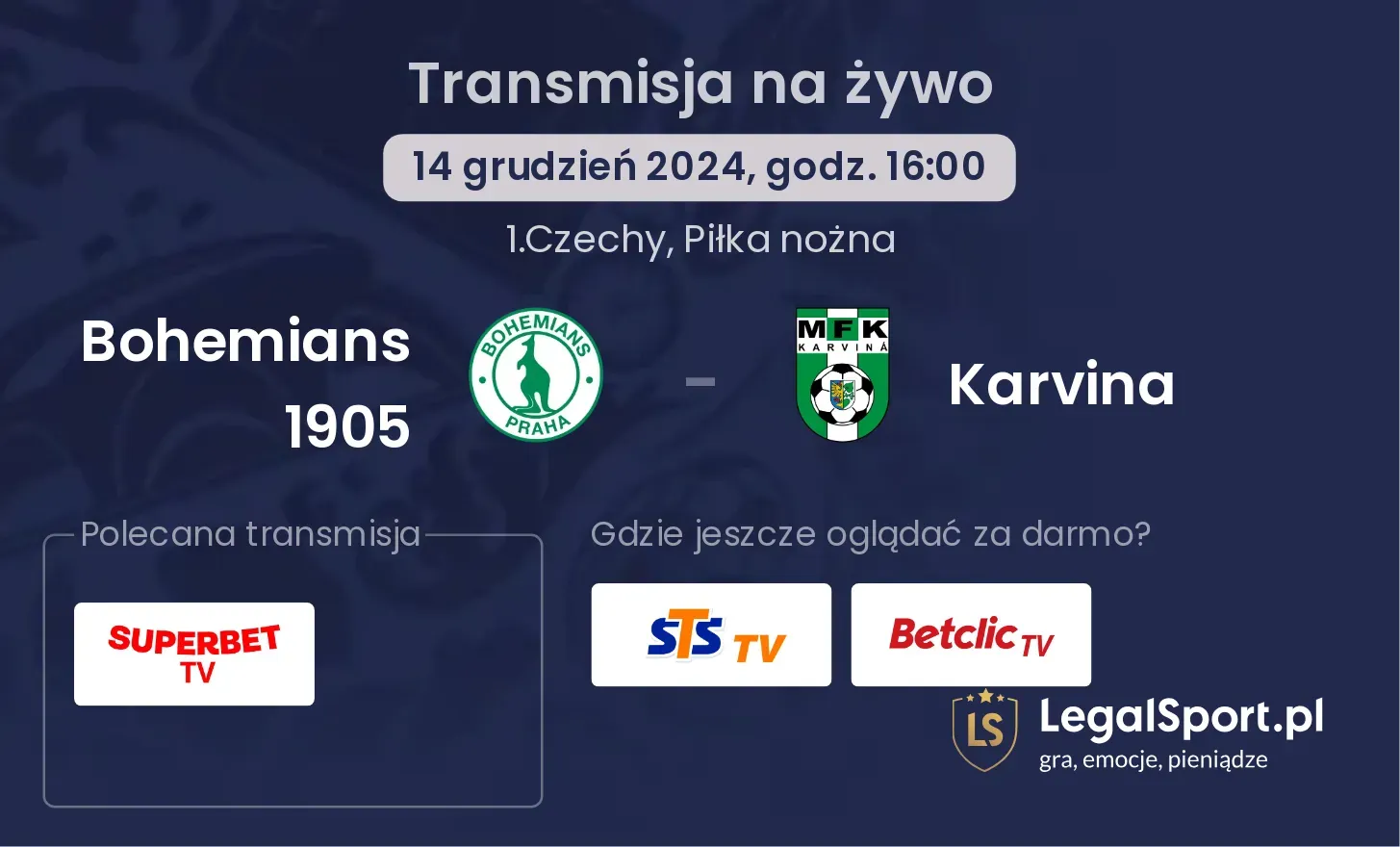 Bohemians 1905 - Karvina gdzie oglądać transmisję?