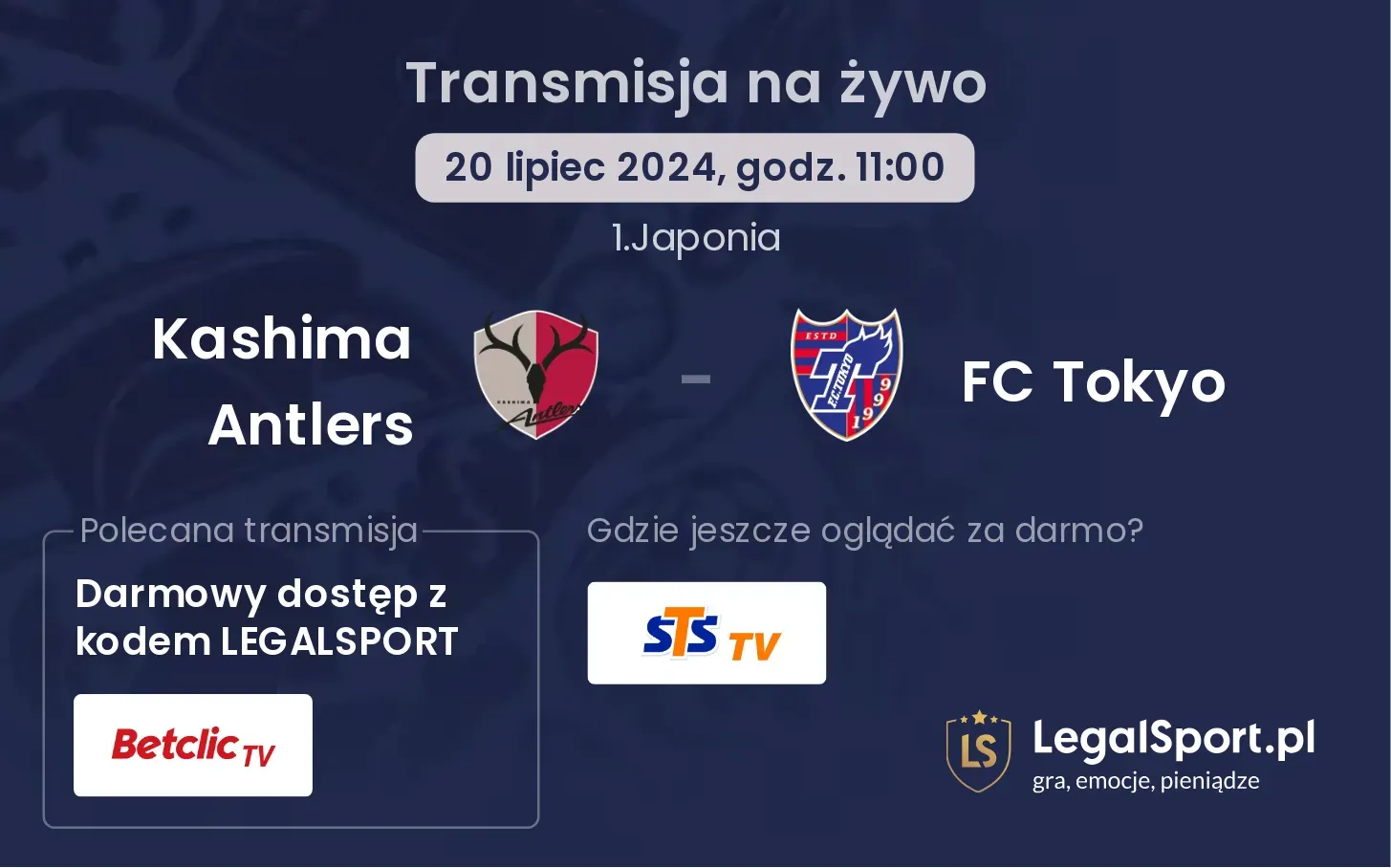 Kashima Antlers - FC Tokyo transmisja na żywo