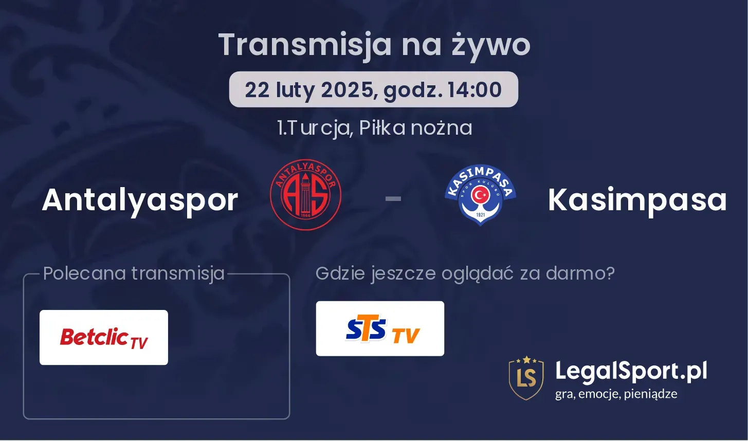 Antalyaspor - Kasimpasa gdzie oglądać?