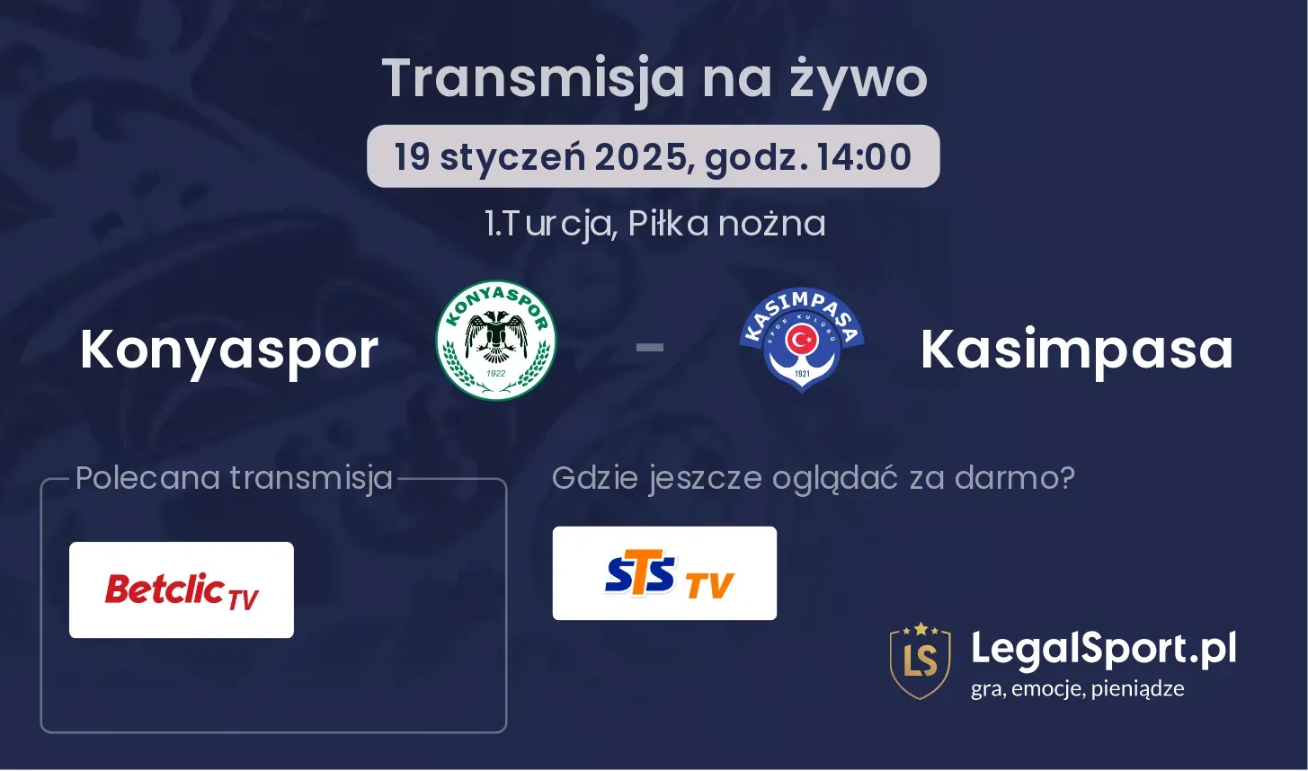 Konyaspor - Kasimpasa gdzie oglądać transmisję?