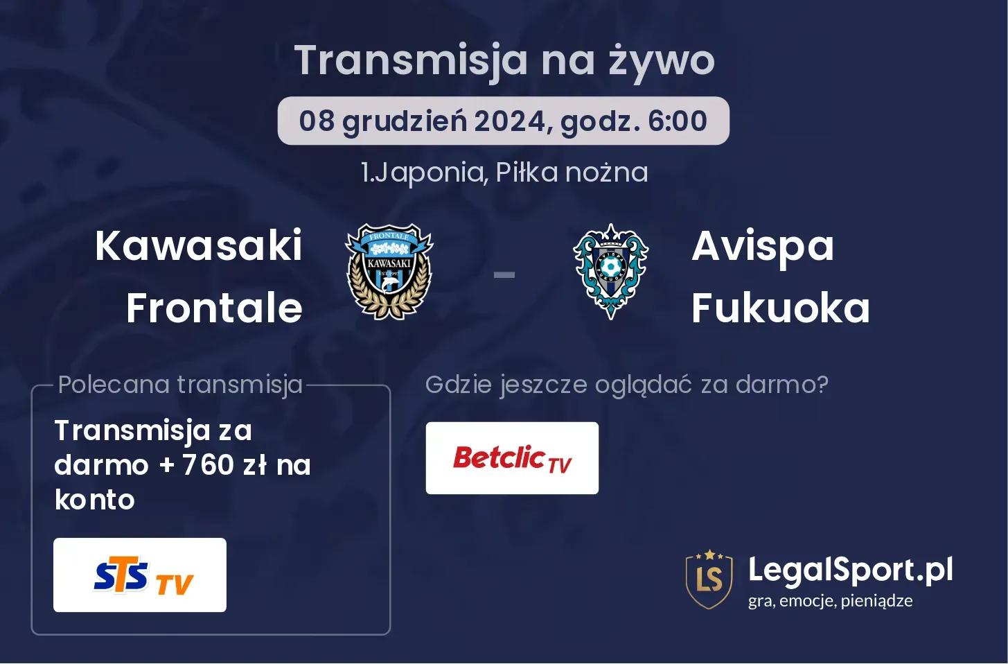 Kawasaki Frontale - Avispa Fukuoka transmisja na żywo