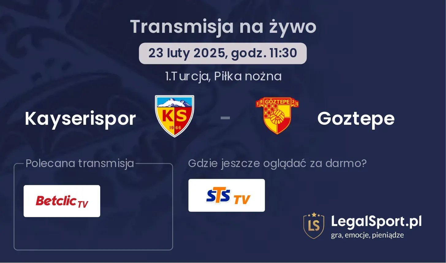 Kayserispor - Goztepe transmisja na żywo