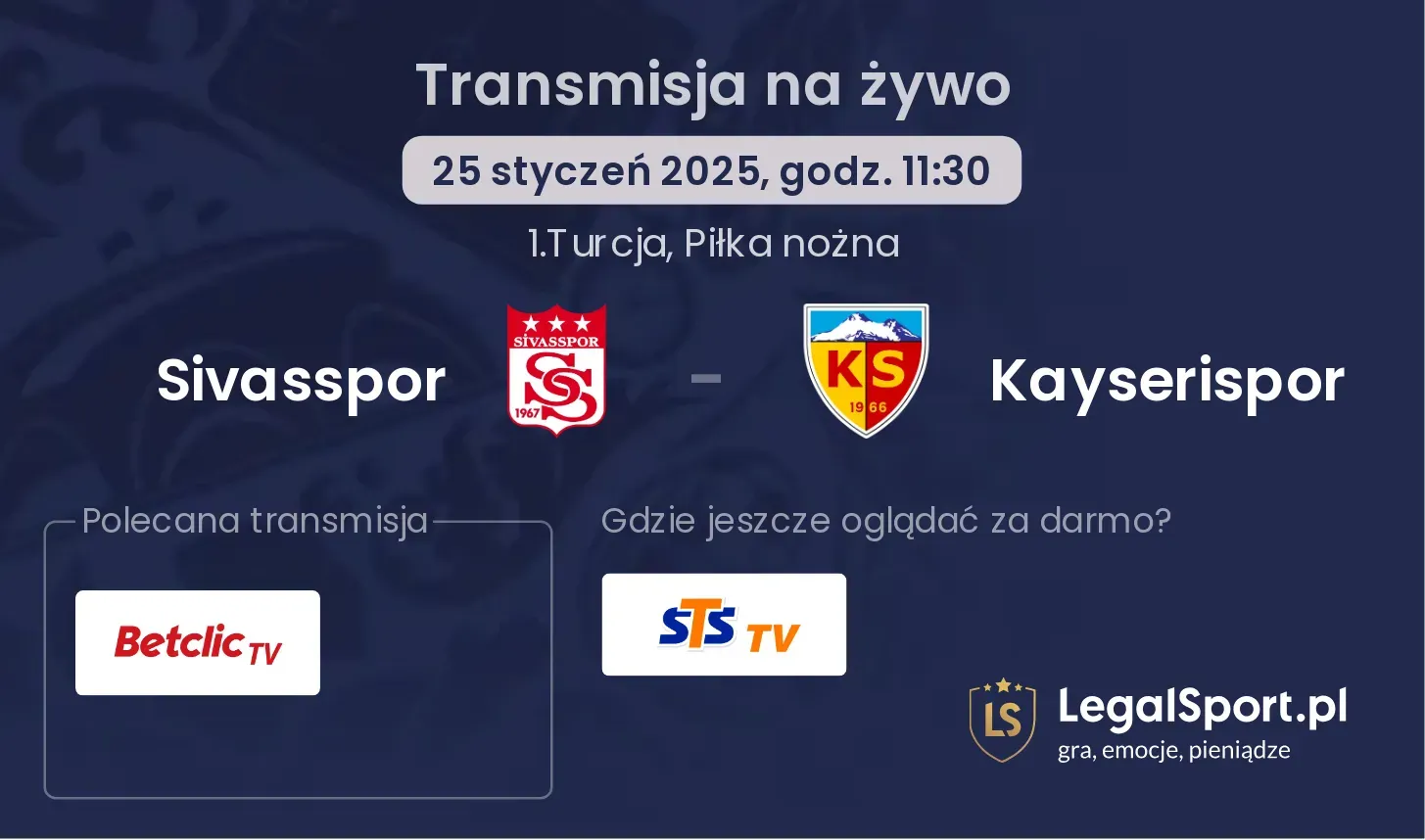 Sivasspor - Kayserispor gdzie oglądać?