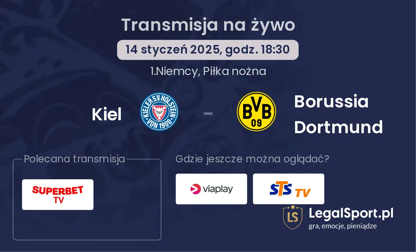 Kiel - Borussia Dortmund transmisja na żywo