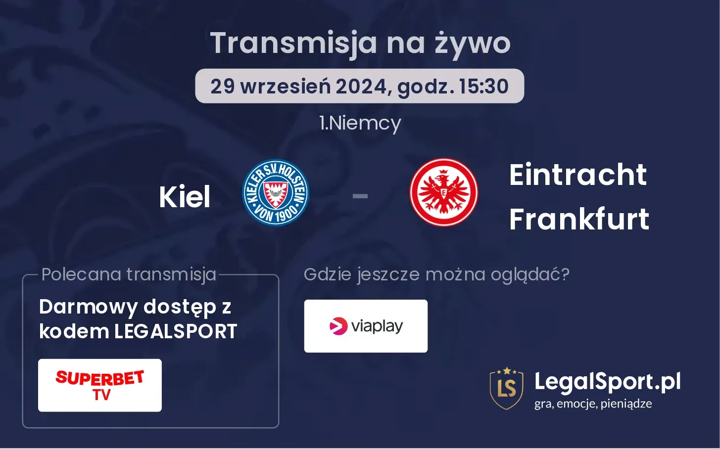 Kiel - Eintracht Frankfurt transmisja na żywo