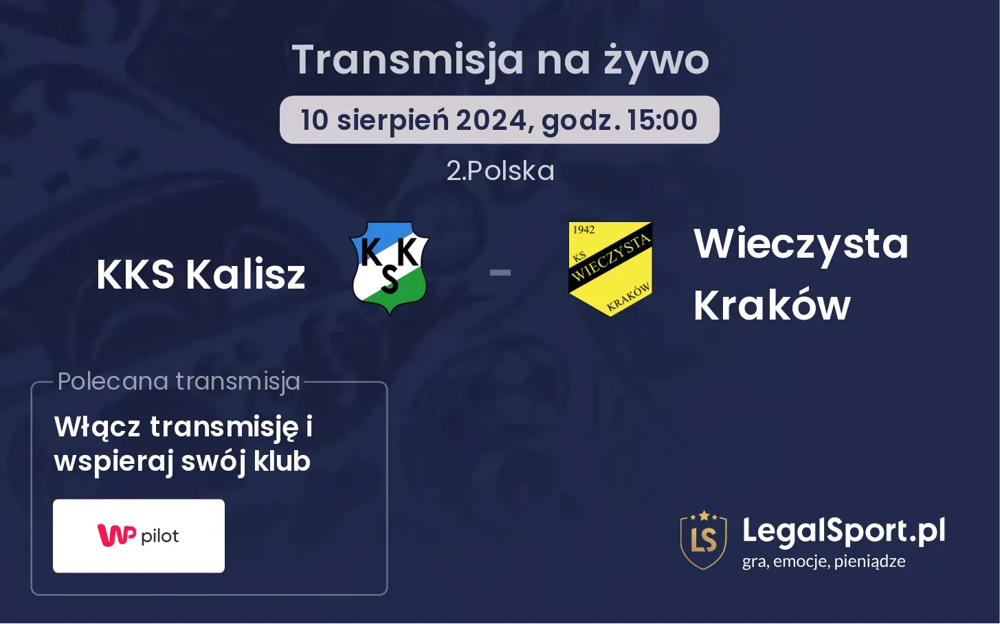 KKS Kalisz - Wieczysta Kraków transmisja na żywo