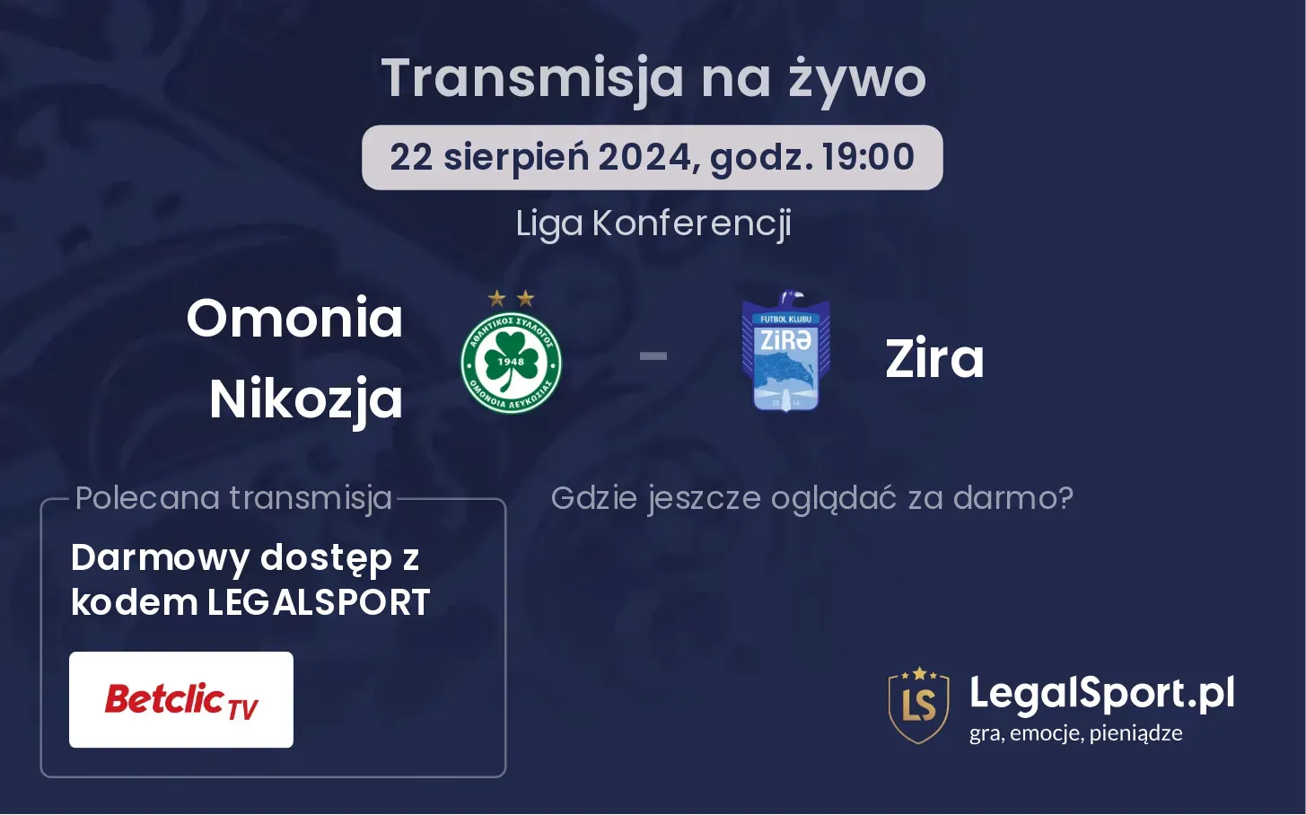 Omonia Nikozja - Zira transmisja na żywo