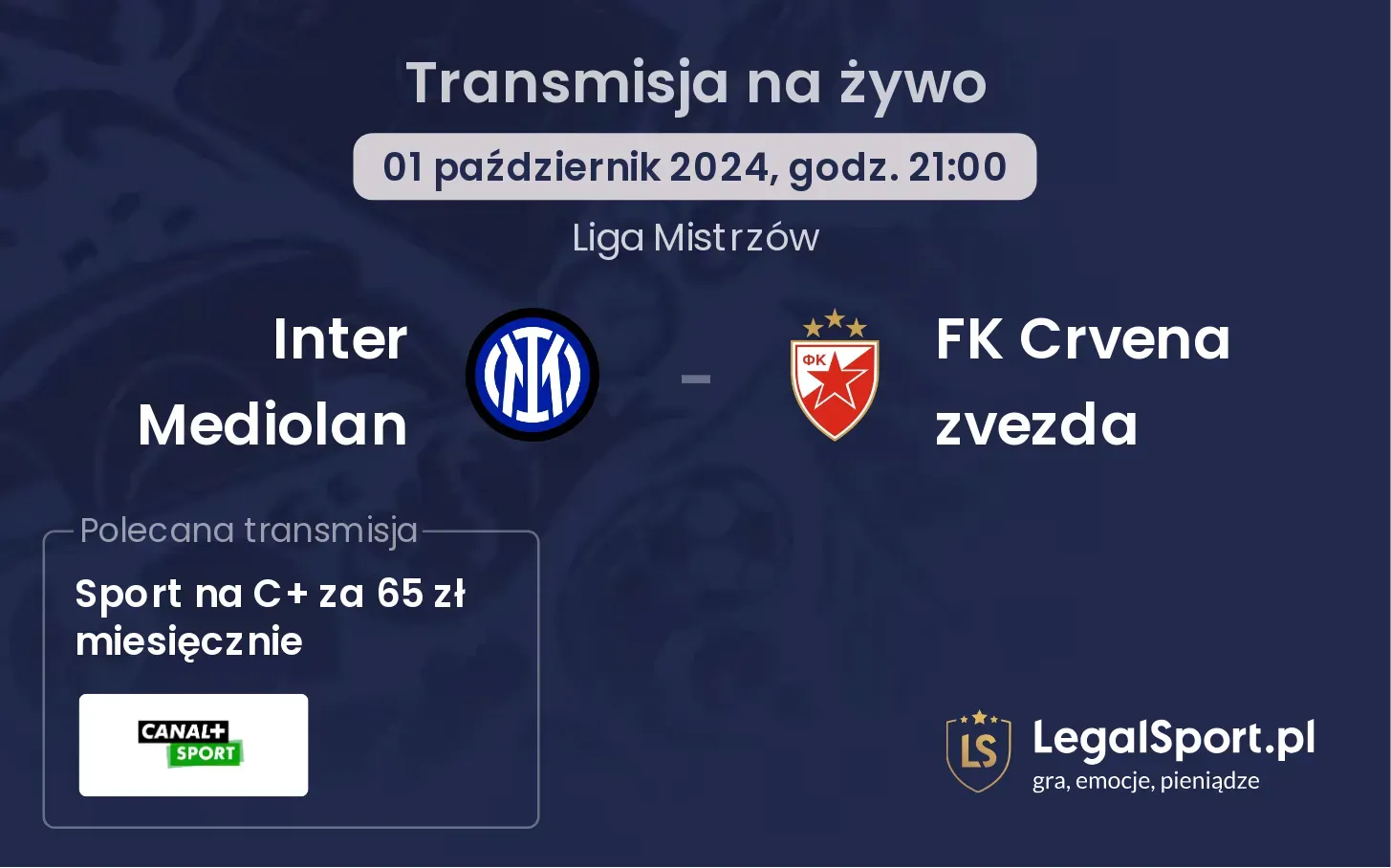 Inter Mediolan - FK Crvena zvezda transmisja na żywo