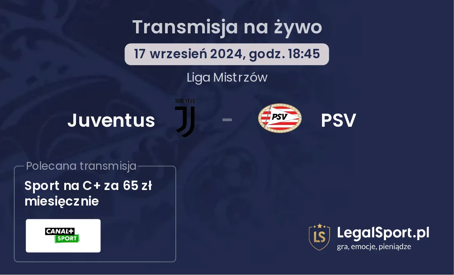 Juventus - PSV transmisja na żywo