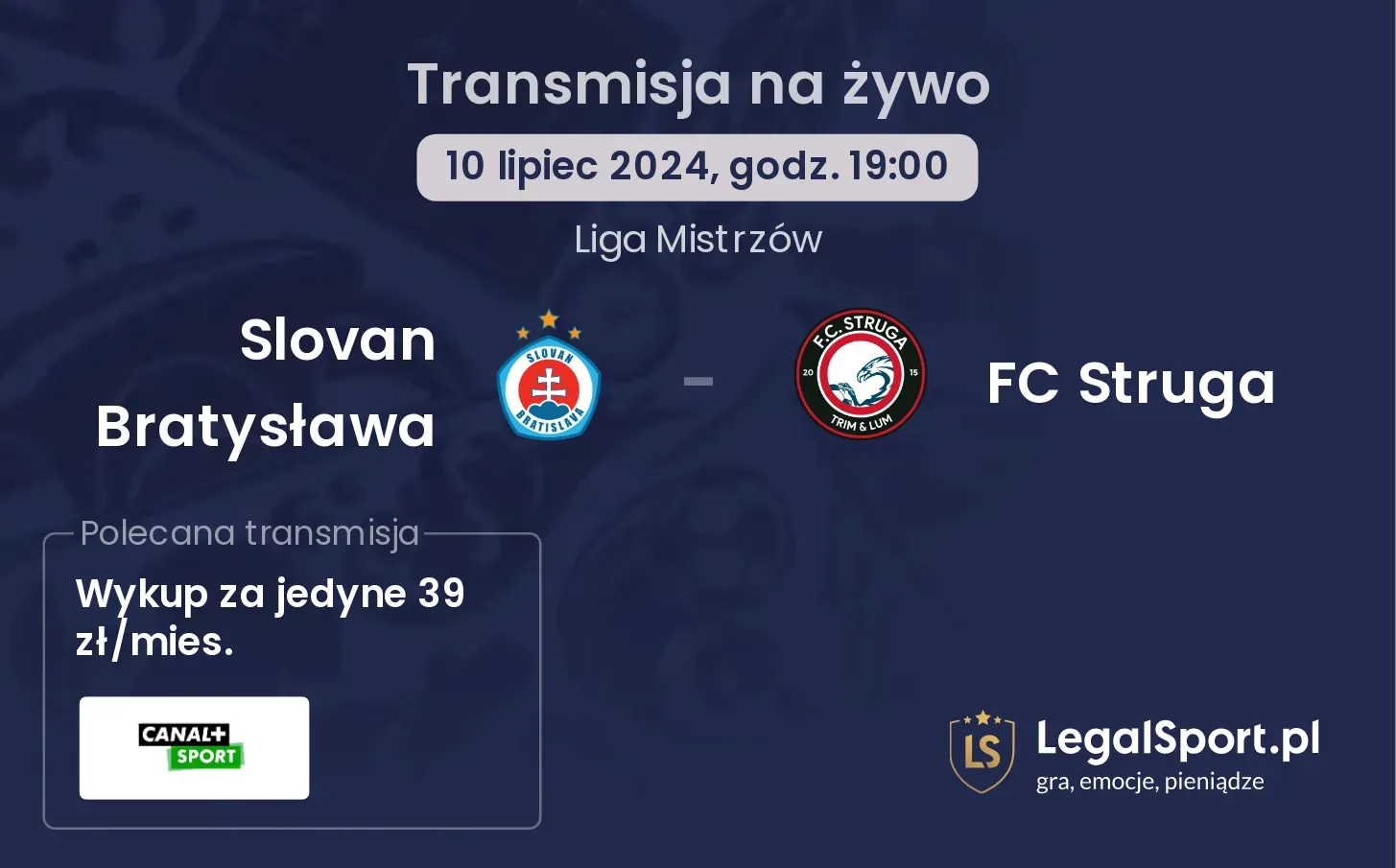 Slovan Bratysława - FC Struga transmisja na żywo