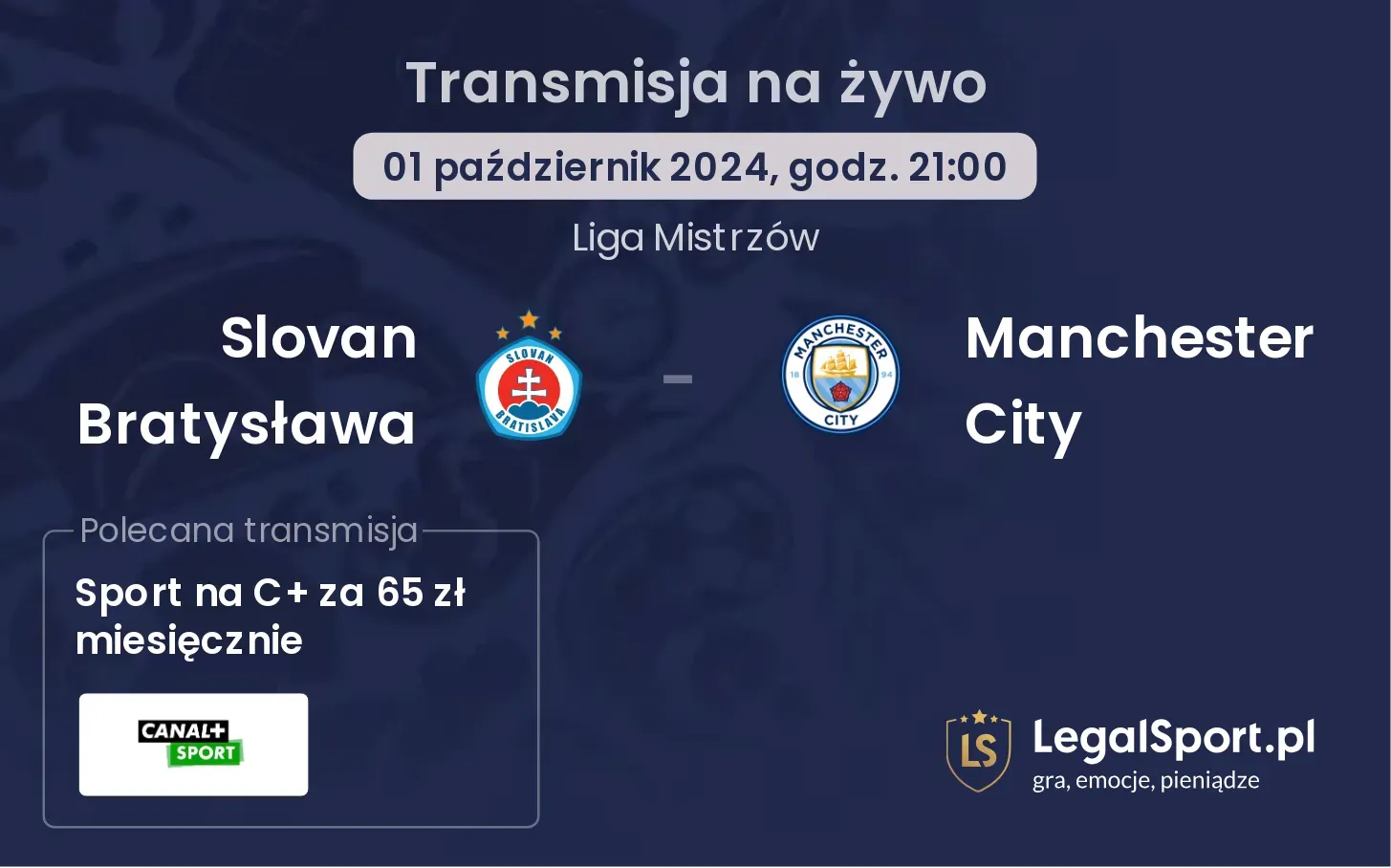 Slovan Bratysława - Manchester City transmisja na żywo