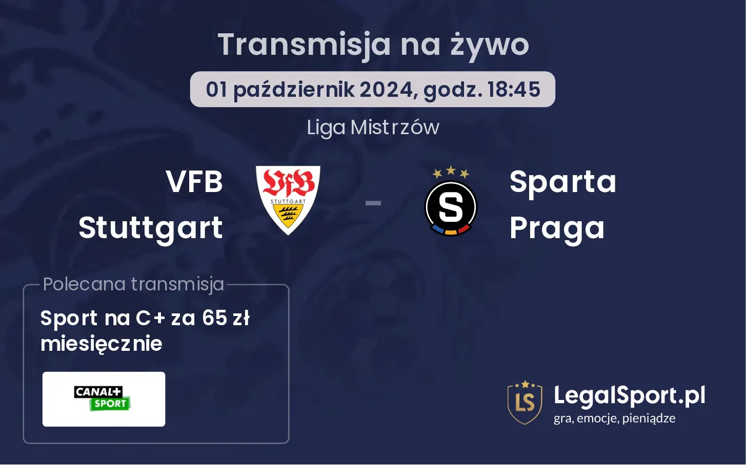 VFB Stuttgart - Sparta Praga transmisja na żywo