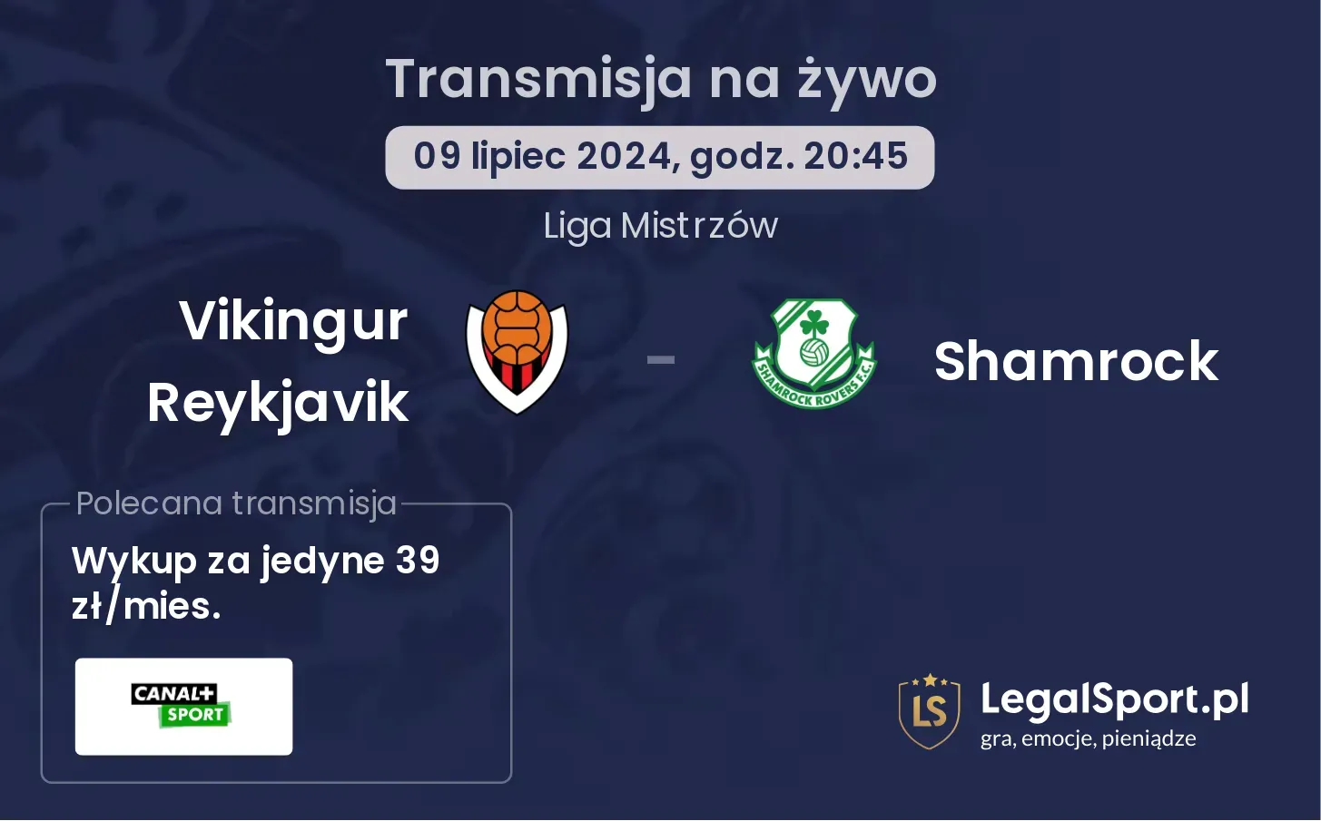 Vikingur Reykjavik - Shamrock transmisja na żywo