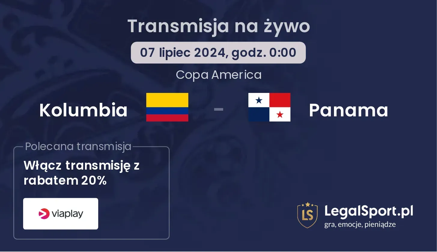 Kolumbia - Panama transmisja na żywo