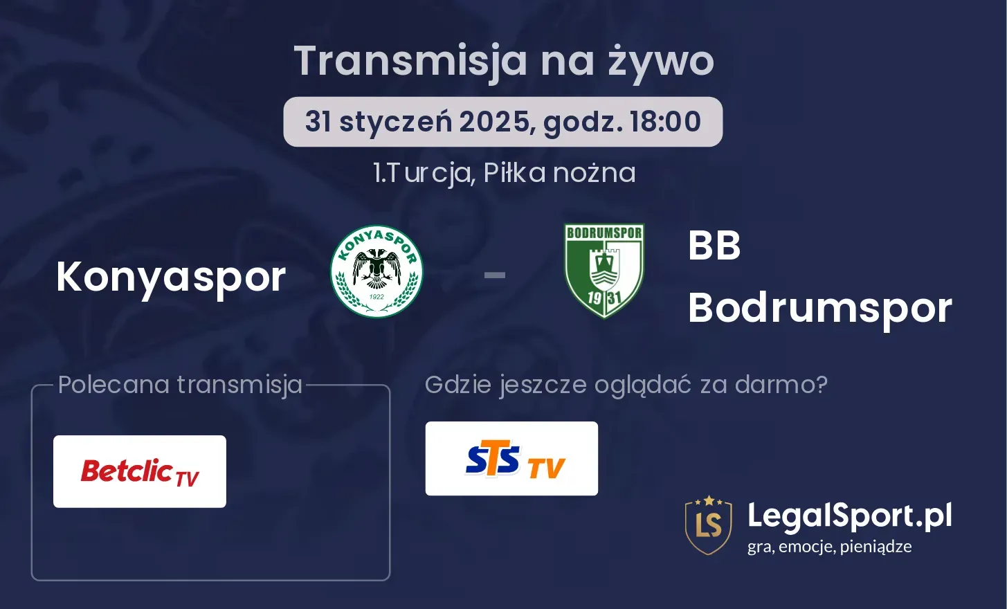 Konyaspor - BB Bodrumspor transmisja na żywo