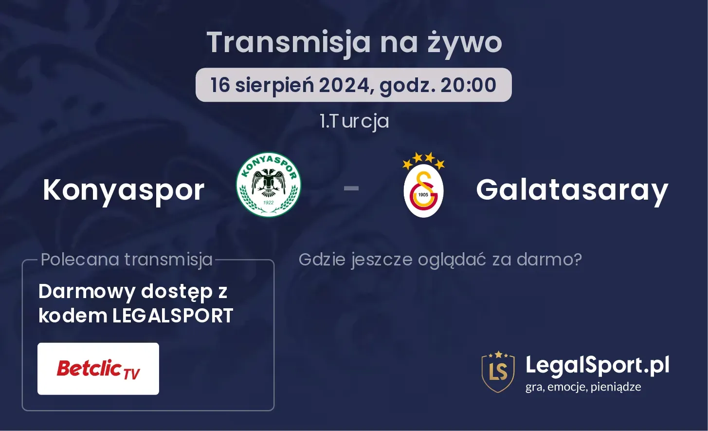 Konyaspor - Galatasaray transmisja na żywo