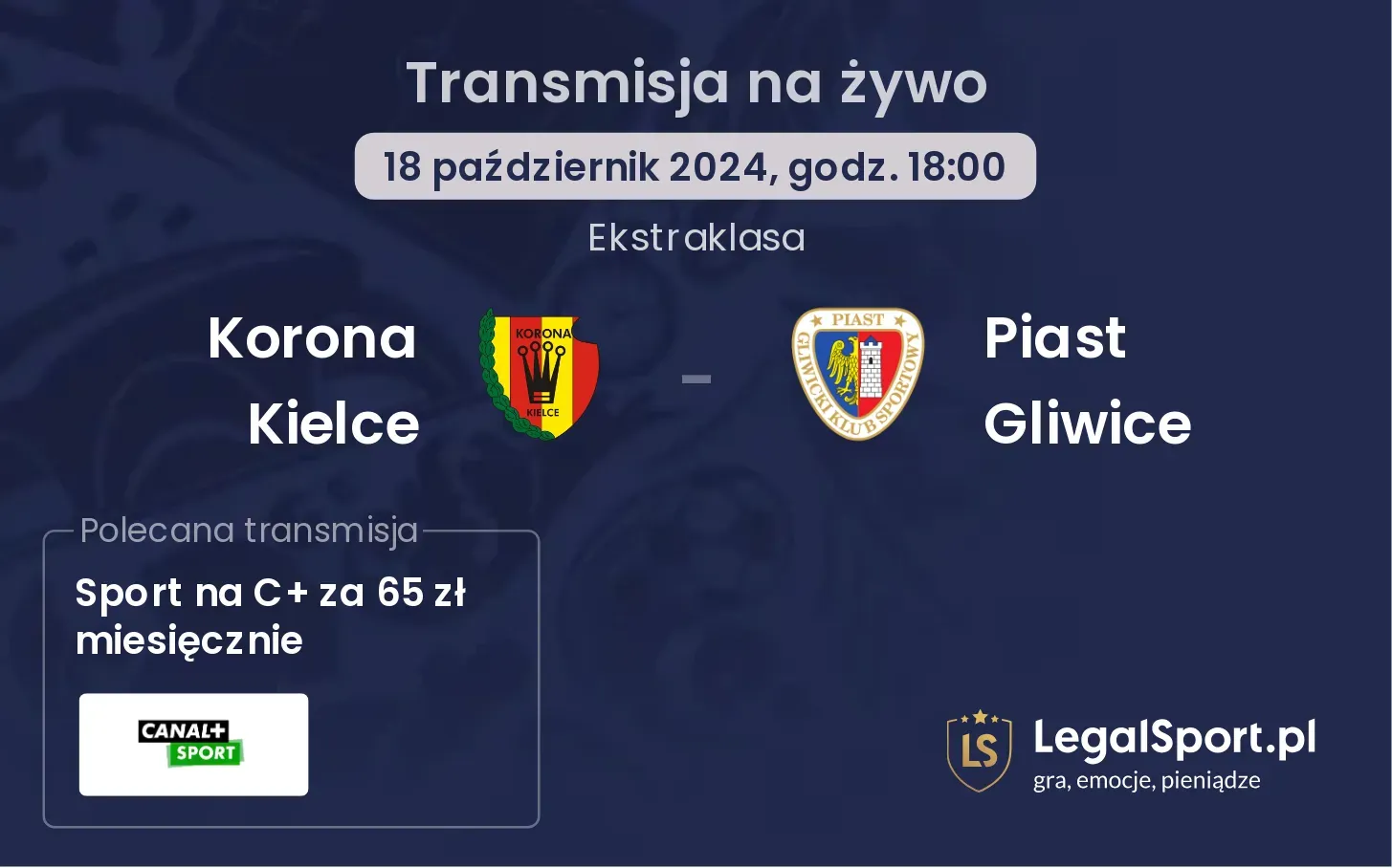 Korona Kielce - Piast Gliwice transmisja na żywo