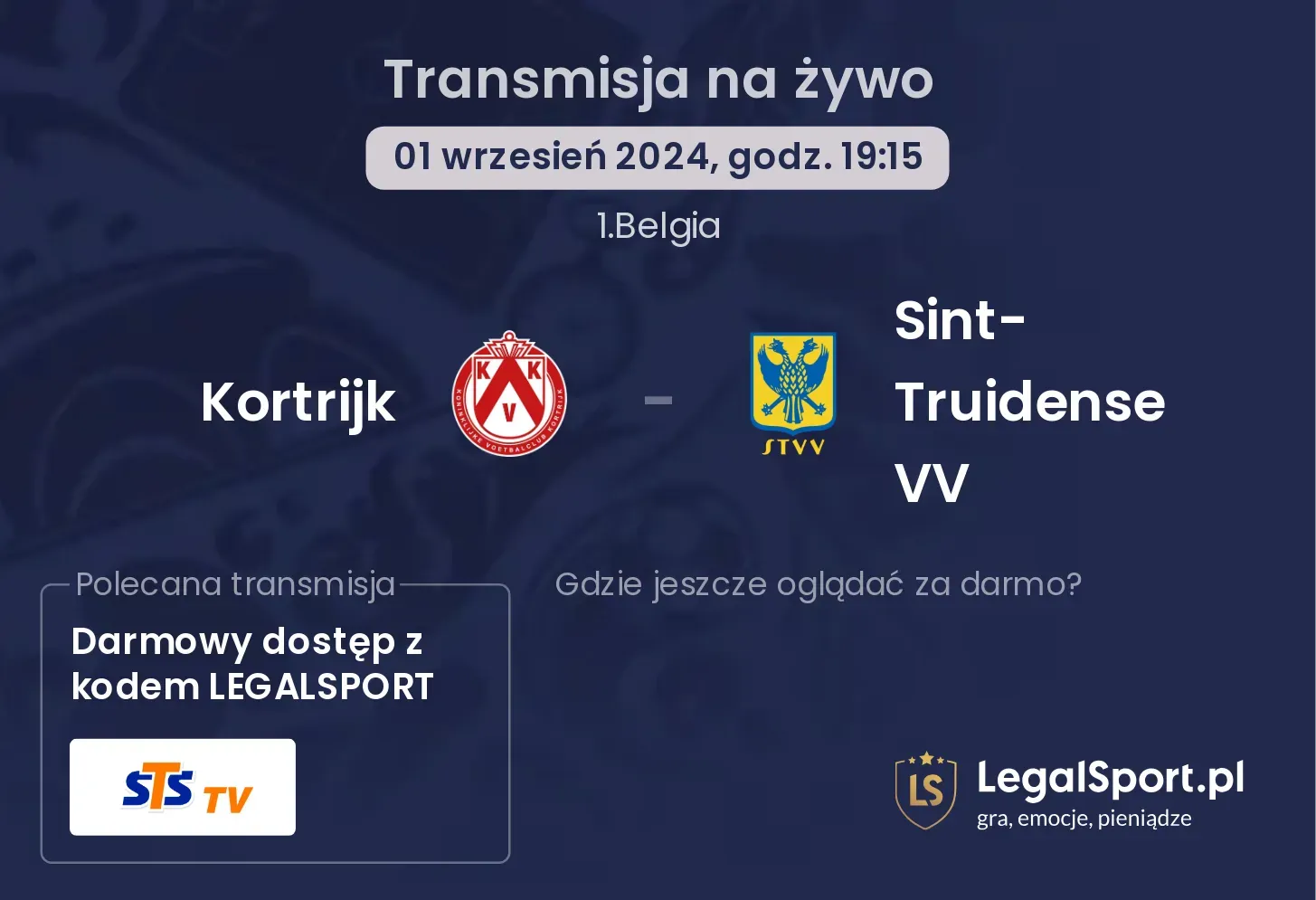 Kortrijk - Sint-Truidense VV transmisja na żywo