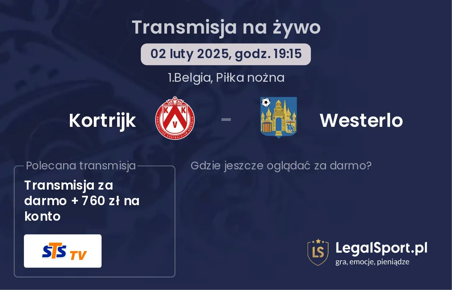 Kortrijk - Westerlo transmisja na żywo