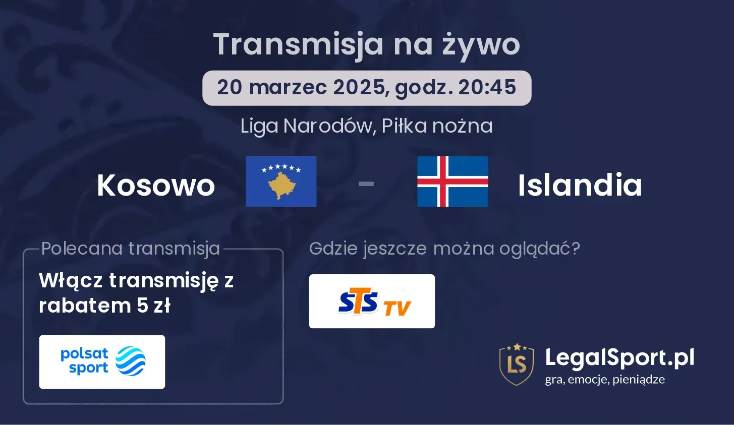 Kosowo - Islandia transmisja na żywo