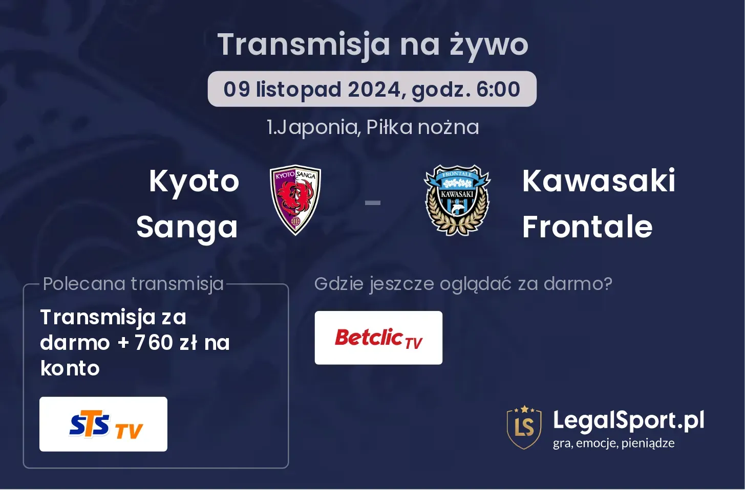 Kyoto Sanga - Kawasaki Frontale transmisja na żywo