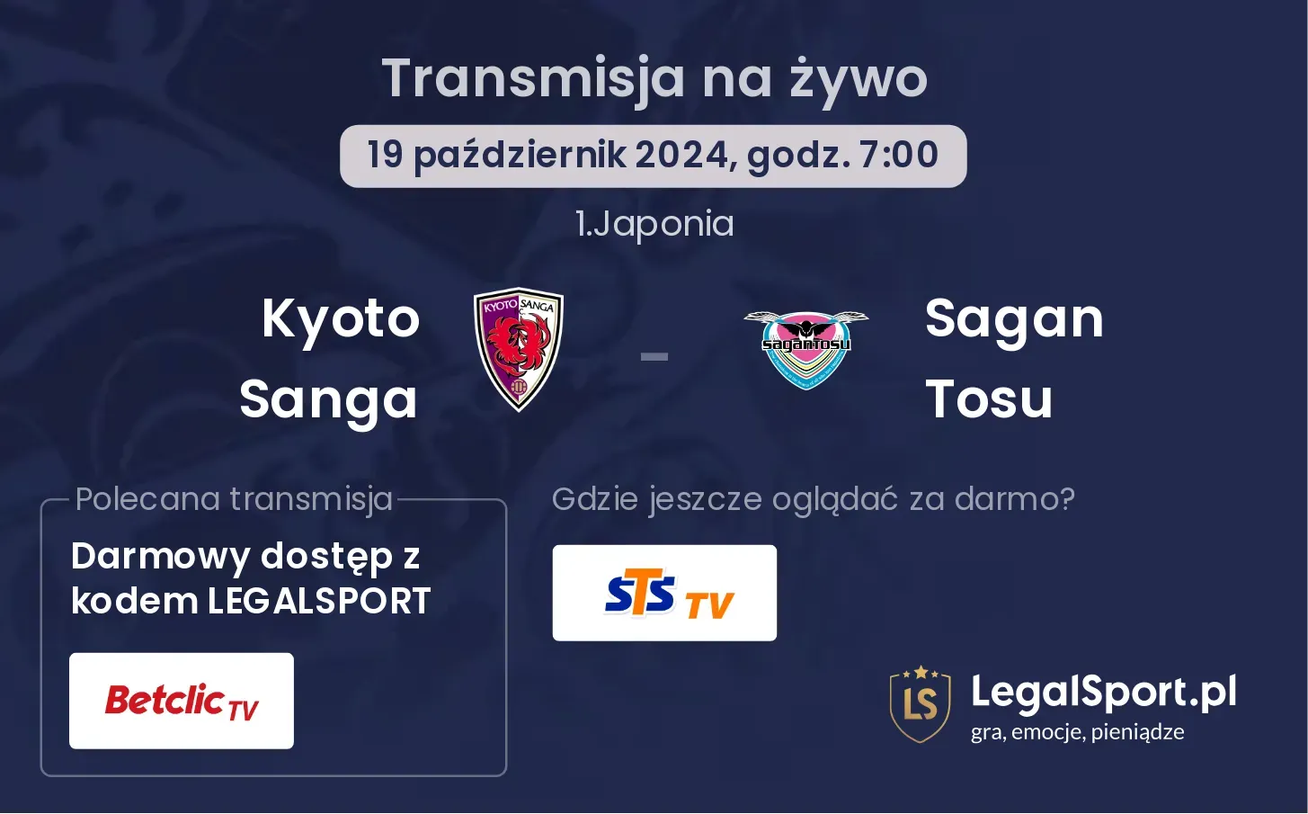 Kyoto Sanga - Sagan Tosu transmisja na żywo