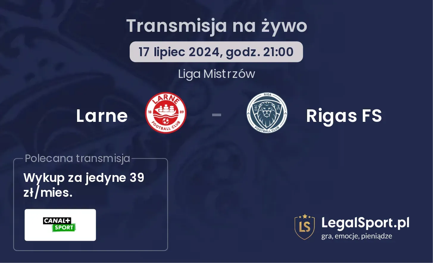 Larne - Rigas FS transmisja na żywo