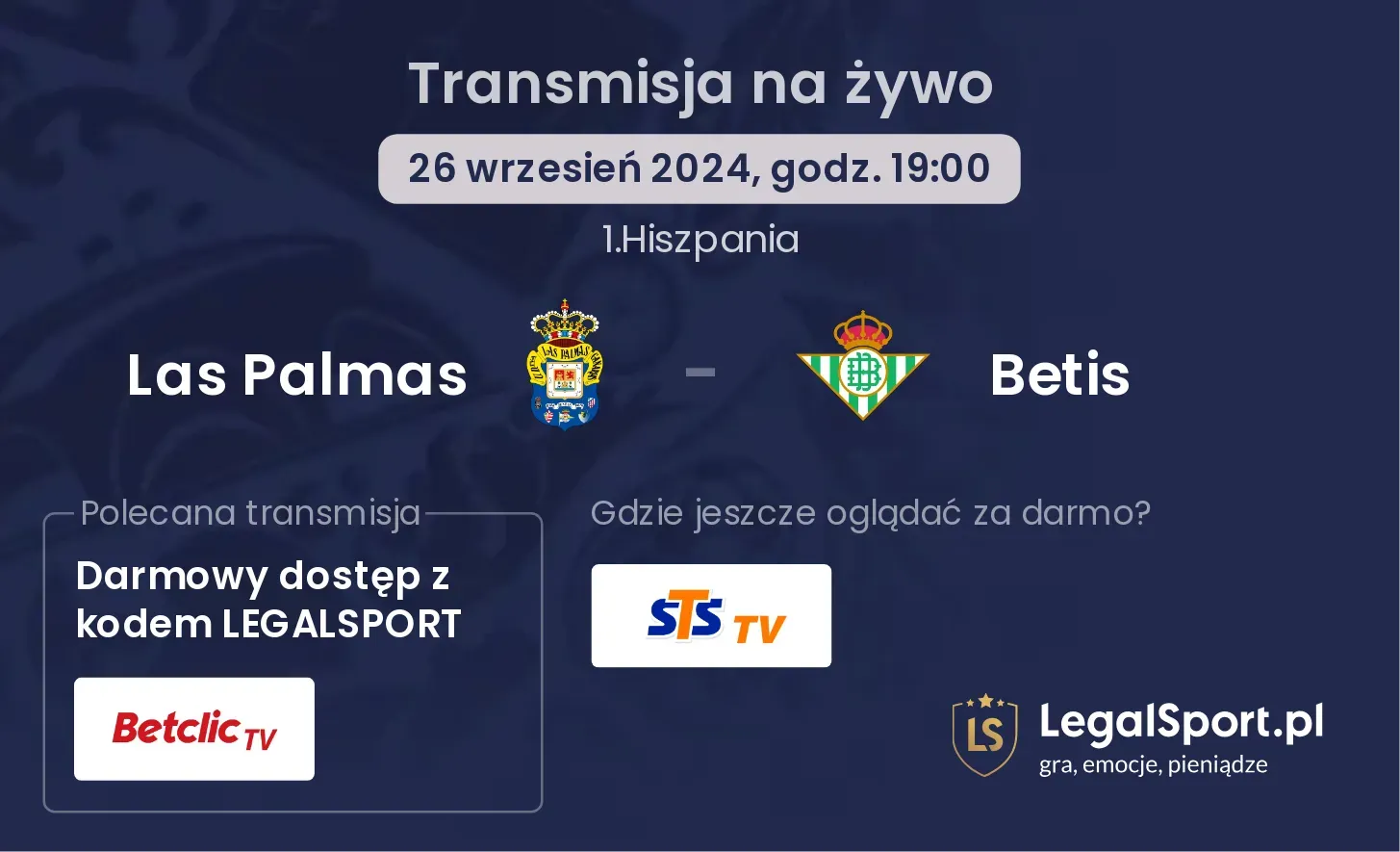 Las Palmas - Betis transmisja na żywo