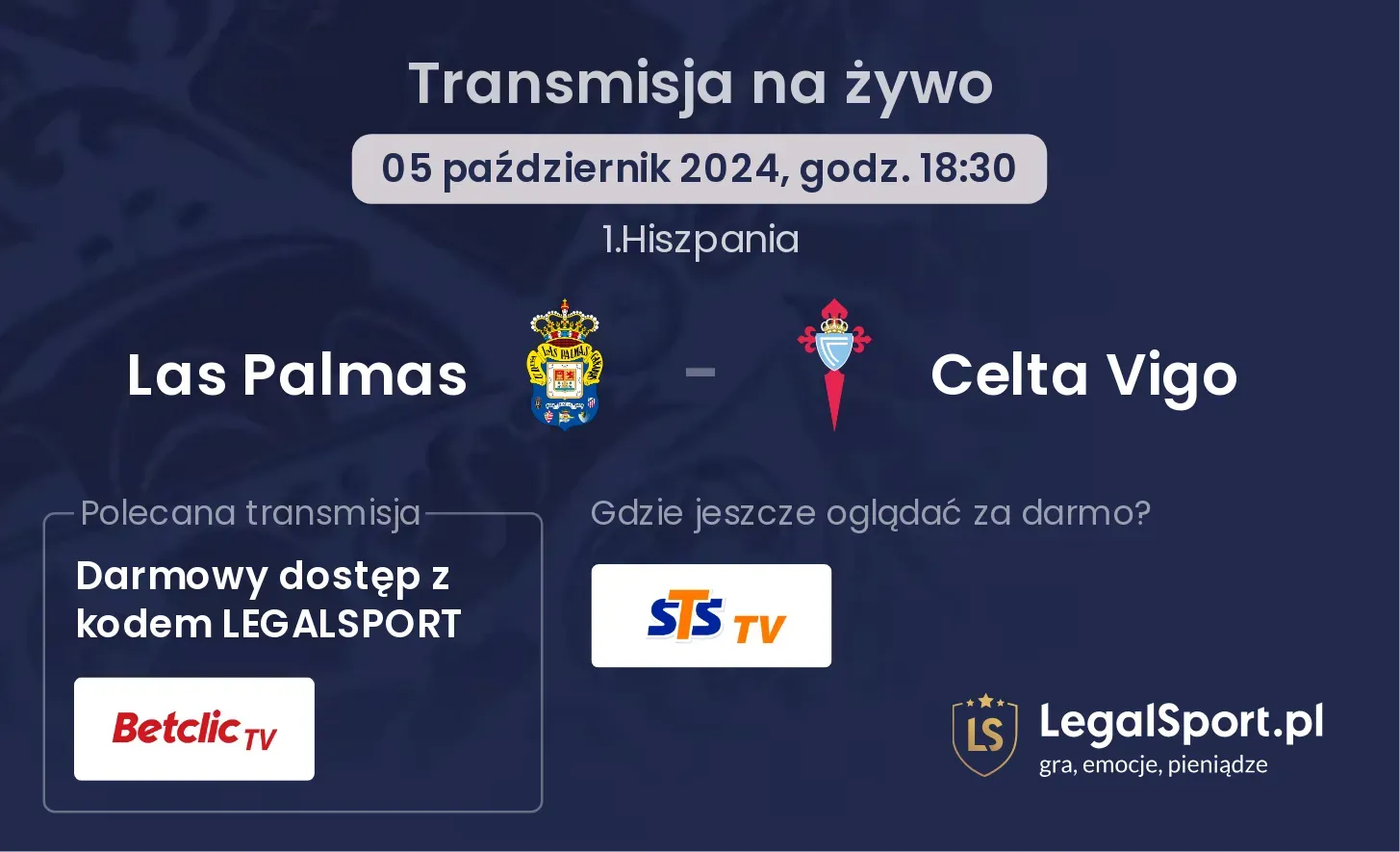 Las Palmas - Celta Vigo transmisja na żywo