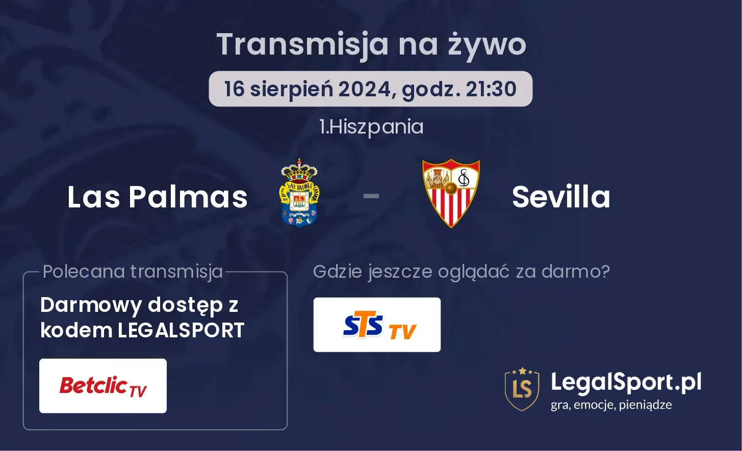 Las Palmas - Sevilla transmisja na żywo