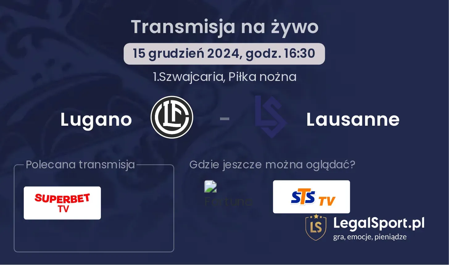 Lugano - Lausanne gdzie oglądać?