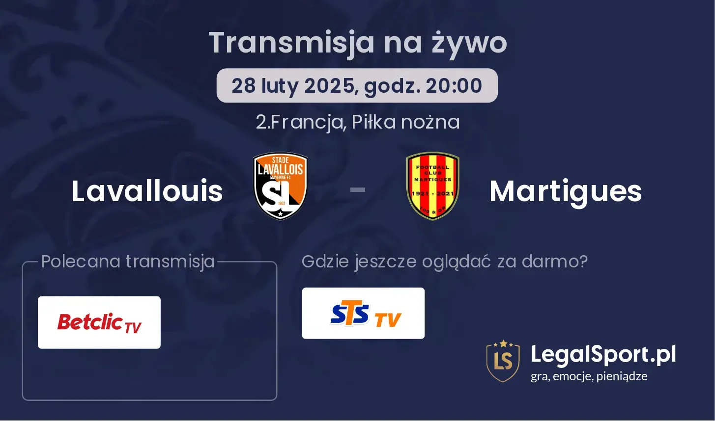 Lavallouis - Martigues gdzie oglądać transmisję?