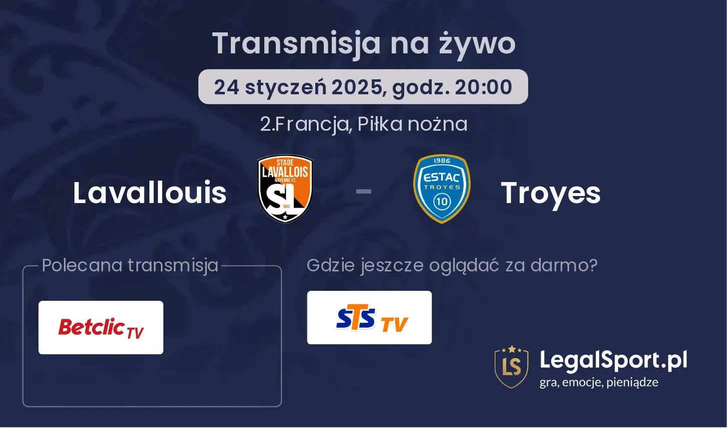 Lavallouis - Troyes transmisja na żywo