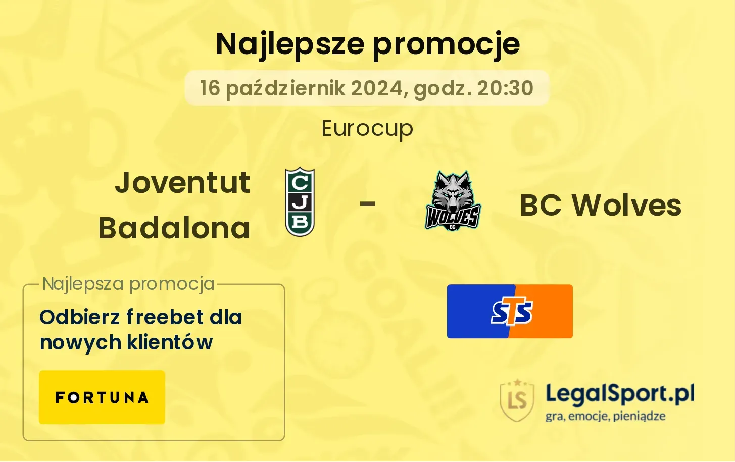 Joventut Badalona - BC Wolves promocje bonusy na mecz