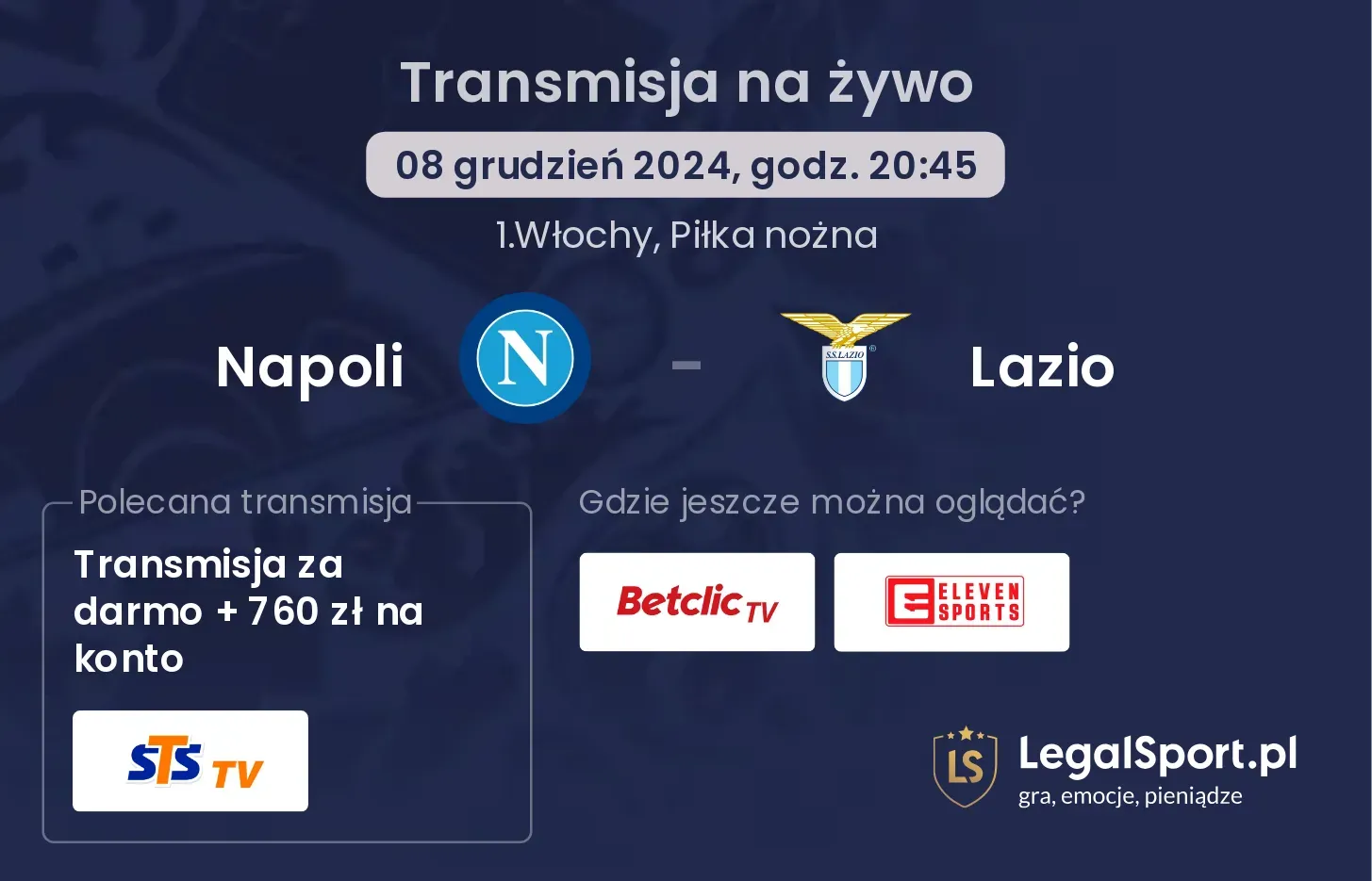 Lazio - Napoli transmisja na żywo