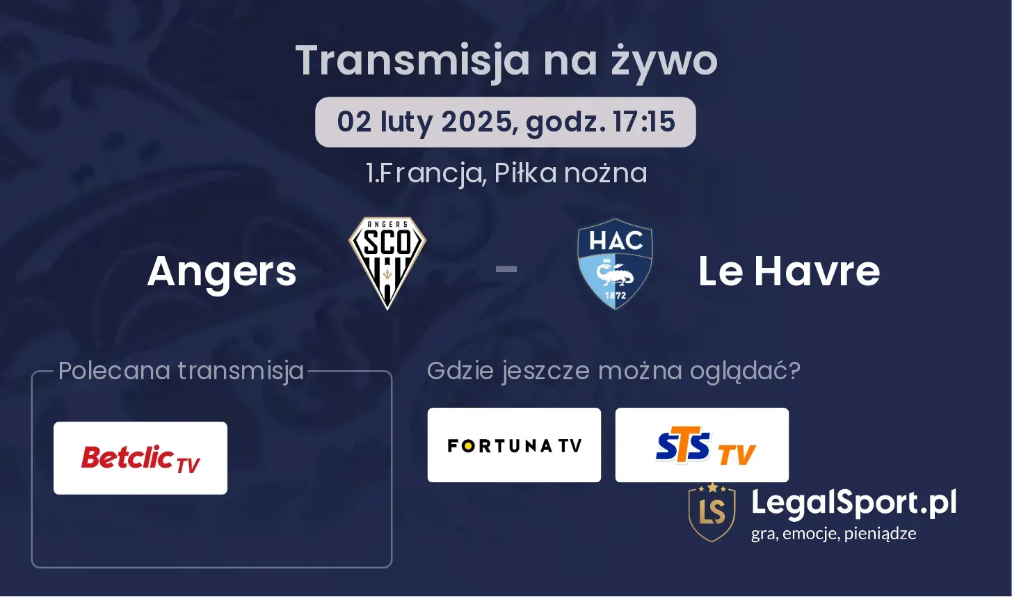 Le Havre - Angers transmisja na żywo