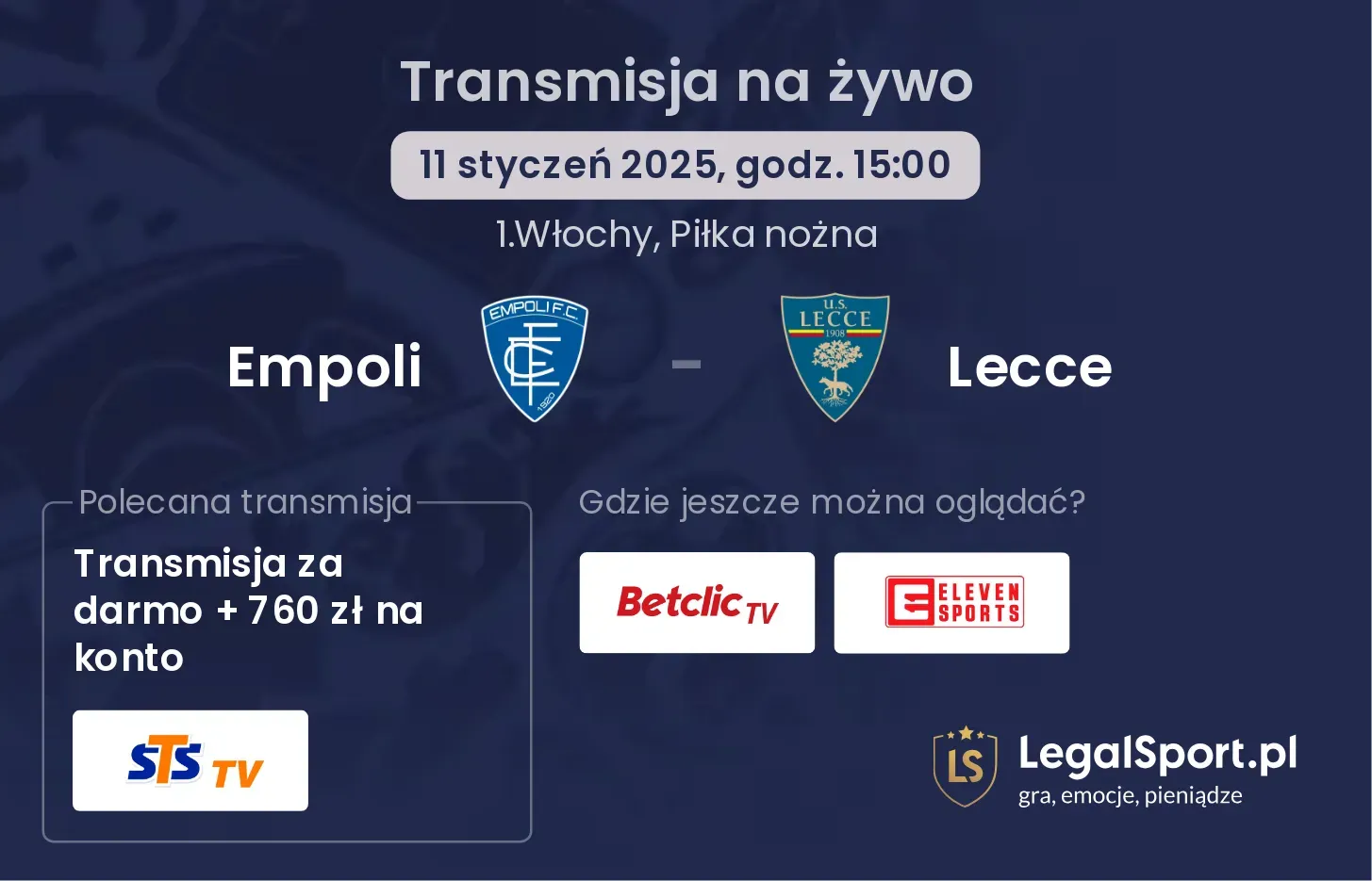 Empoli - Lecce gdzie oglądać?