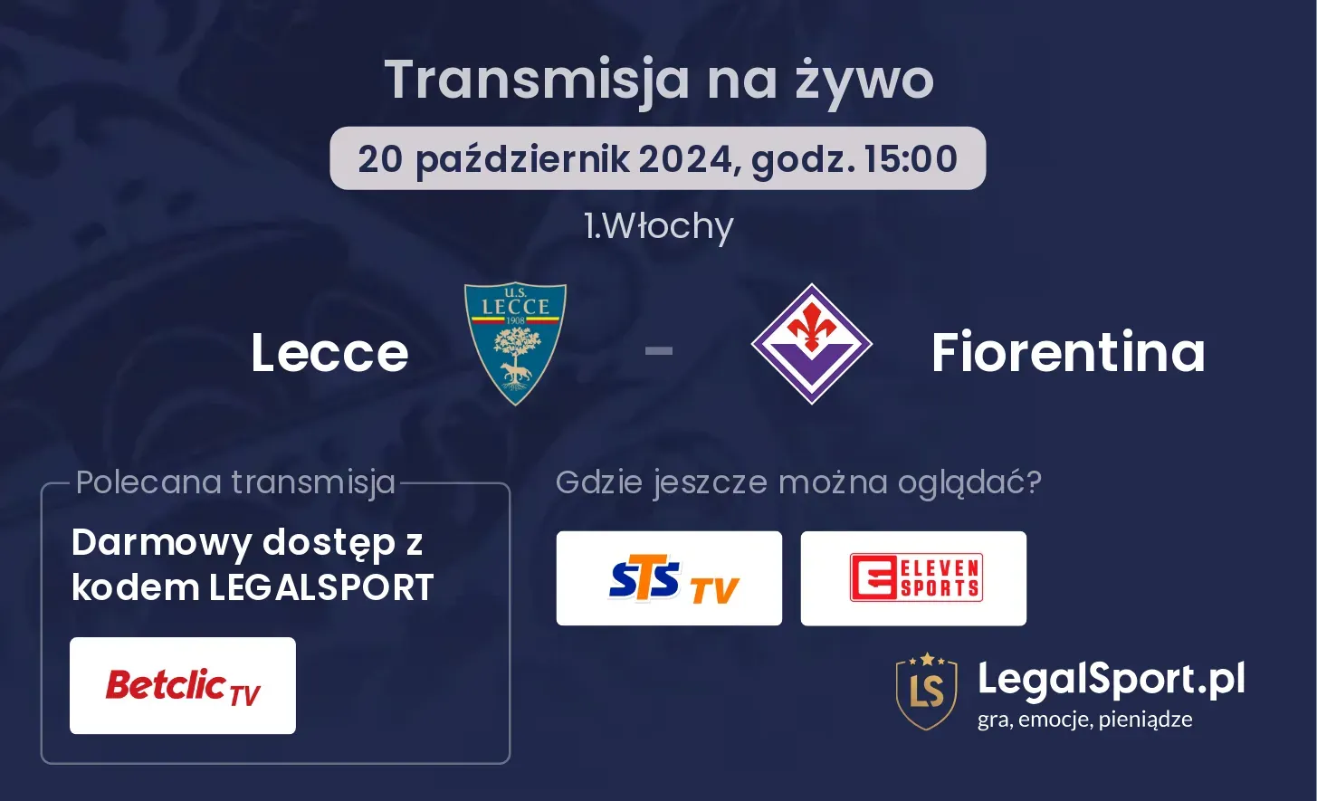 Lecce - Fiorentina transmisja na żywo