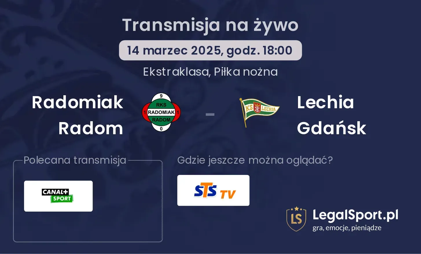 Radomiak Radom - Lechia Gdańsk gdzie oglądać?