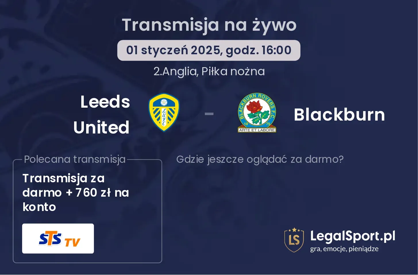 Leeds United - Blackburn transmisja na żywo