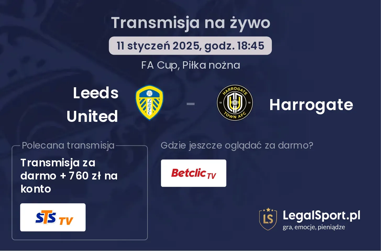 Leeds United - Harrogate transmisja na żywo