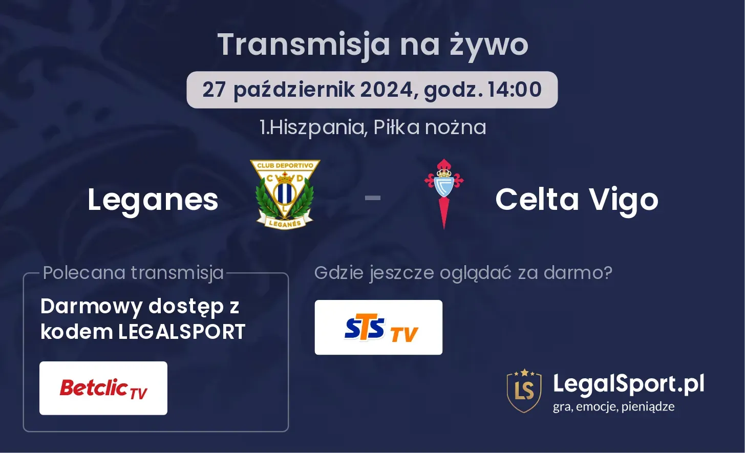 Leganes - Celta Vigo transmisja na żywo