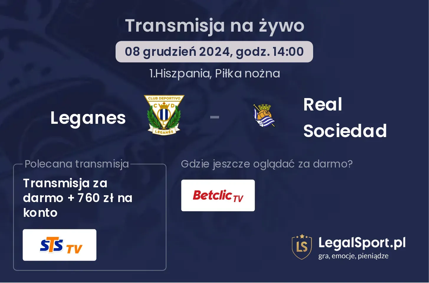 Leganes - Real Sociedad transmisja na żywo