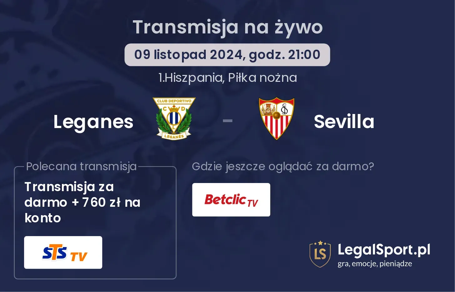 Leganes - Sevilla transmisja na żywo